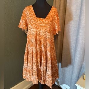 Bila Terracotta Patterned Dress